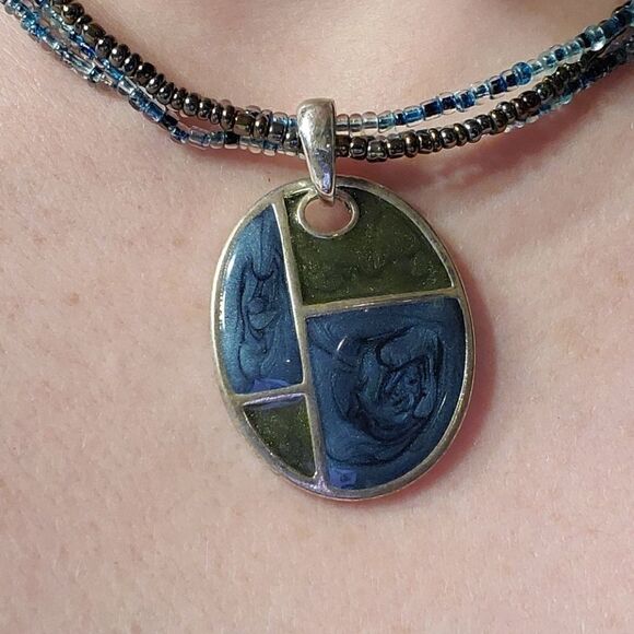 Blue vintage‎ necklace - Picture 2 of 6